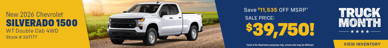 New 2026 Chevrolet Silverado 1500 WT Double Cab 4WD