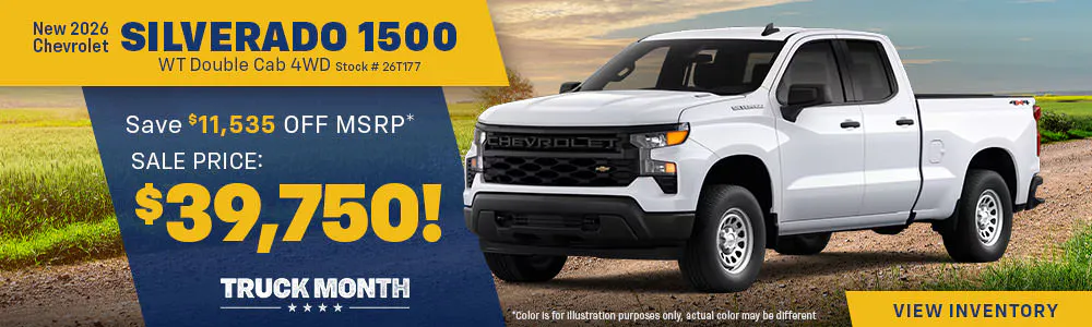 New 2026 Chevrolet Silverado 1500 WT Double Cab 4WD | Galles Chevrolet