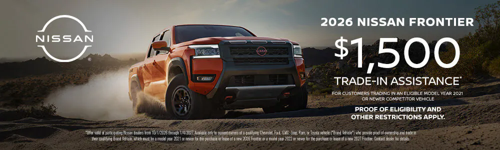 2026 Nissan Frontier $1500 Trade-In Allowance | Gray-Daniels Nissan North