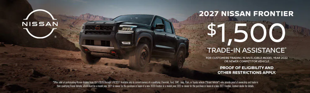 2027 Nissan Frontier $1500 Trade-In Allowance | Gray-Daniels Nissan North