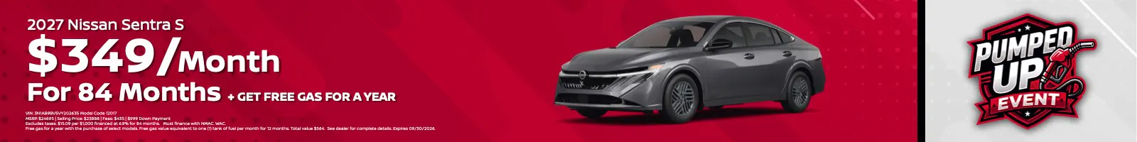 Nissan Sentra Get Pumped – Free Gas For a Year!