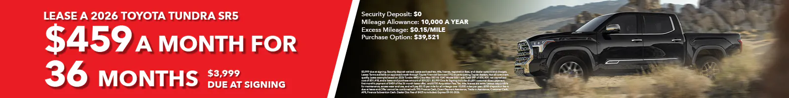 Lease a 2026 Toyota Tundra SR5