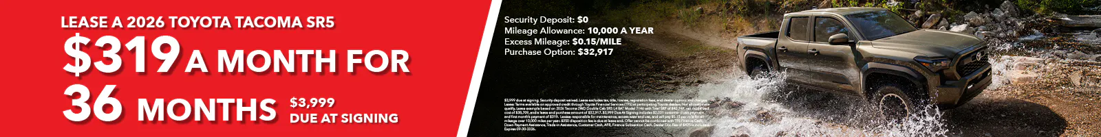 Lease a 2026 Toyota Tacoma SR5