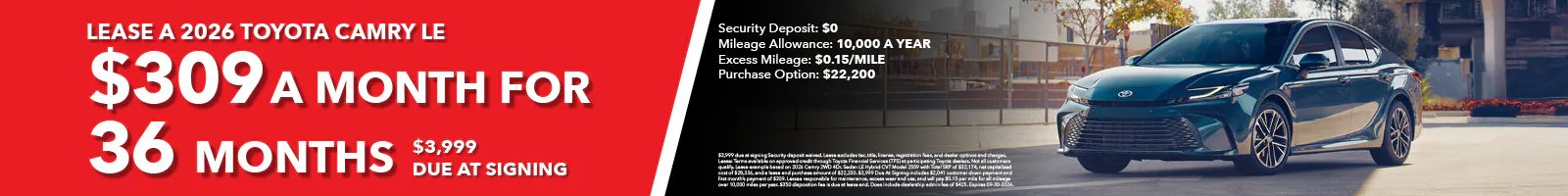 Lease a 2026 Toyota Camry