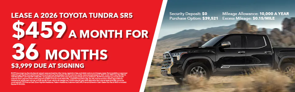 Lease a 2026 Toyota Tundra SR5 | Gray-Daniels Toyota