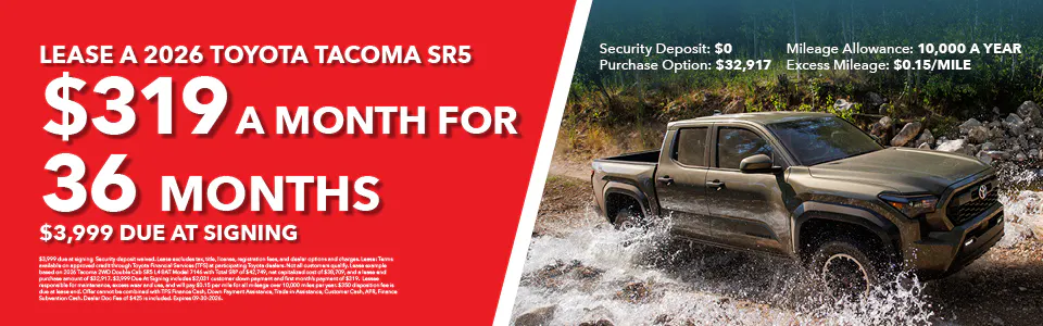 Lease a 2026 Toyota Tacoma SR5 | Gray-Daniels Toyota