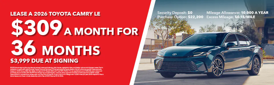 Lease a 2026 Toyota Camry | Gray-Daniels Toyota