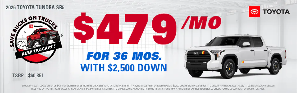 New 2026 Toyota Tundra SR5 | Gregg Young Toyota of Columbus
