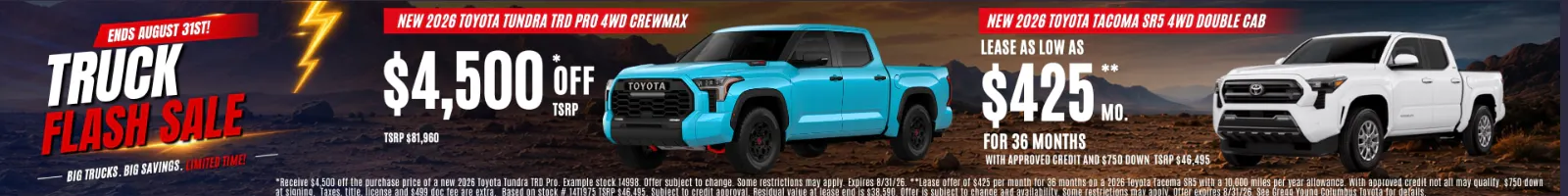 New Truck Flash Sale