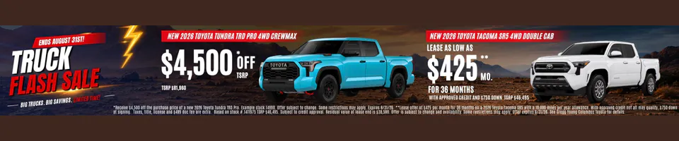 New Truck Flash Sale | Gregg Young Toyota of Columbus