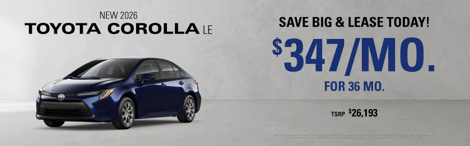 New 2026 Toyota Corolla LE | Gregg Young Toyota Ottumwa