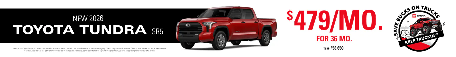 New 2026 Toyota Tundra SR5