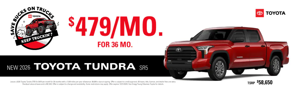 New 2026 Toyota Tundra SR5 | Gregg Young Toyota Ottumwa