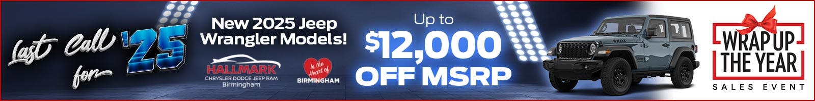 up to $12,000 OFF Wranglers