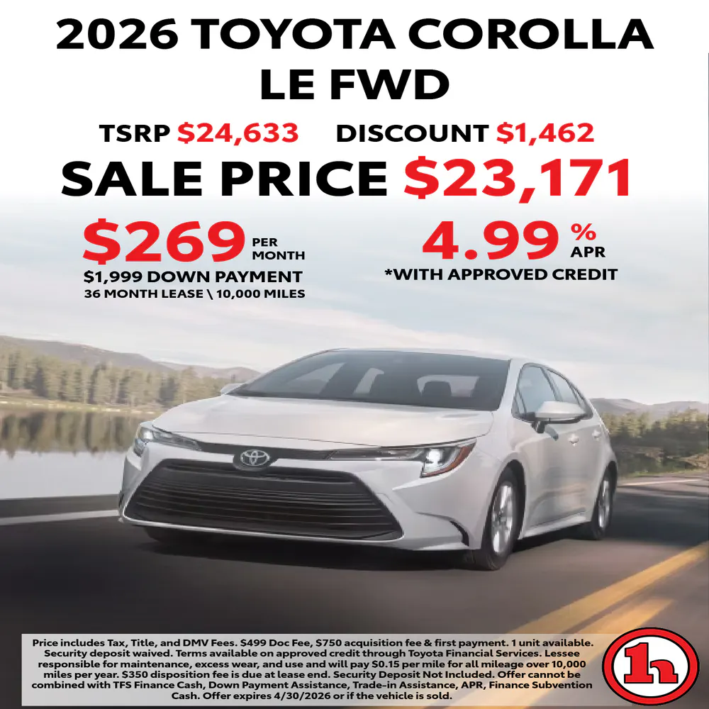 2026 TOYOTA COROLLA LE FWD | Handy Toyota