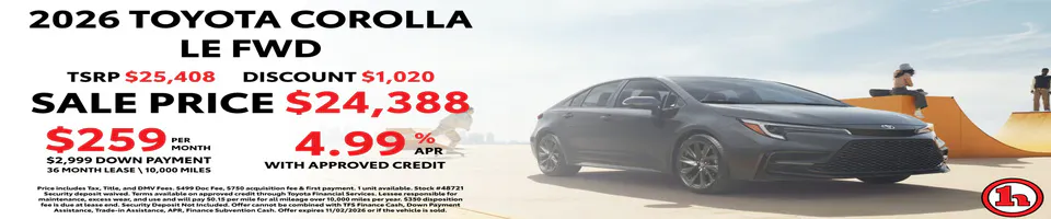 2026 Toyota Corolla LE FWD | Handy Toyota