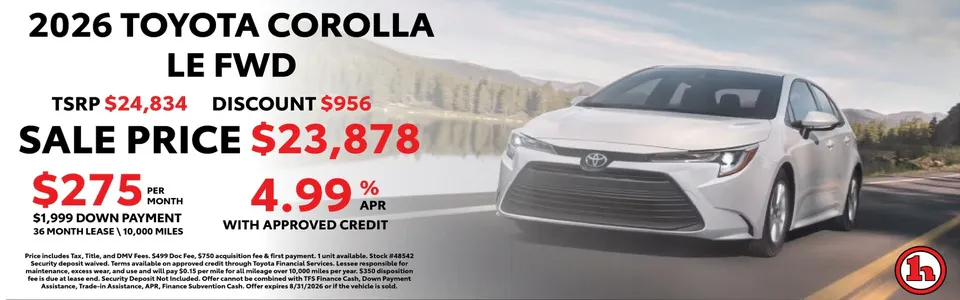 2026 Toyota Corolla LE FWD | Handy Toyota