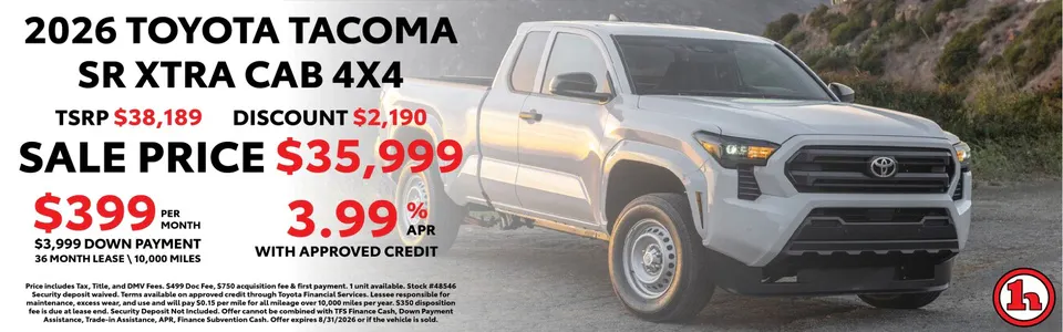 2026 Toyota Tacoma XTRA Cab 4×4 | Handy Toyota