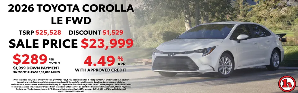 2026 Toyota Corolla LE FWD | Handy Toyota