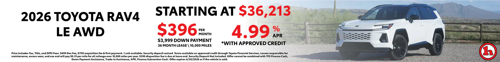 2026 Toyota RAV4 LE AWD