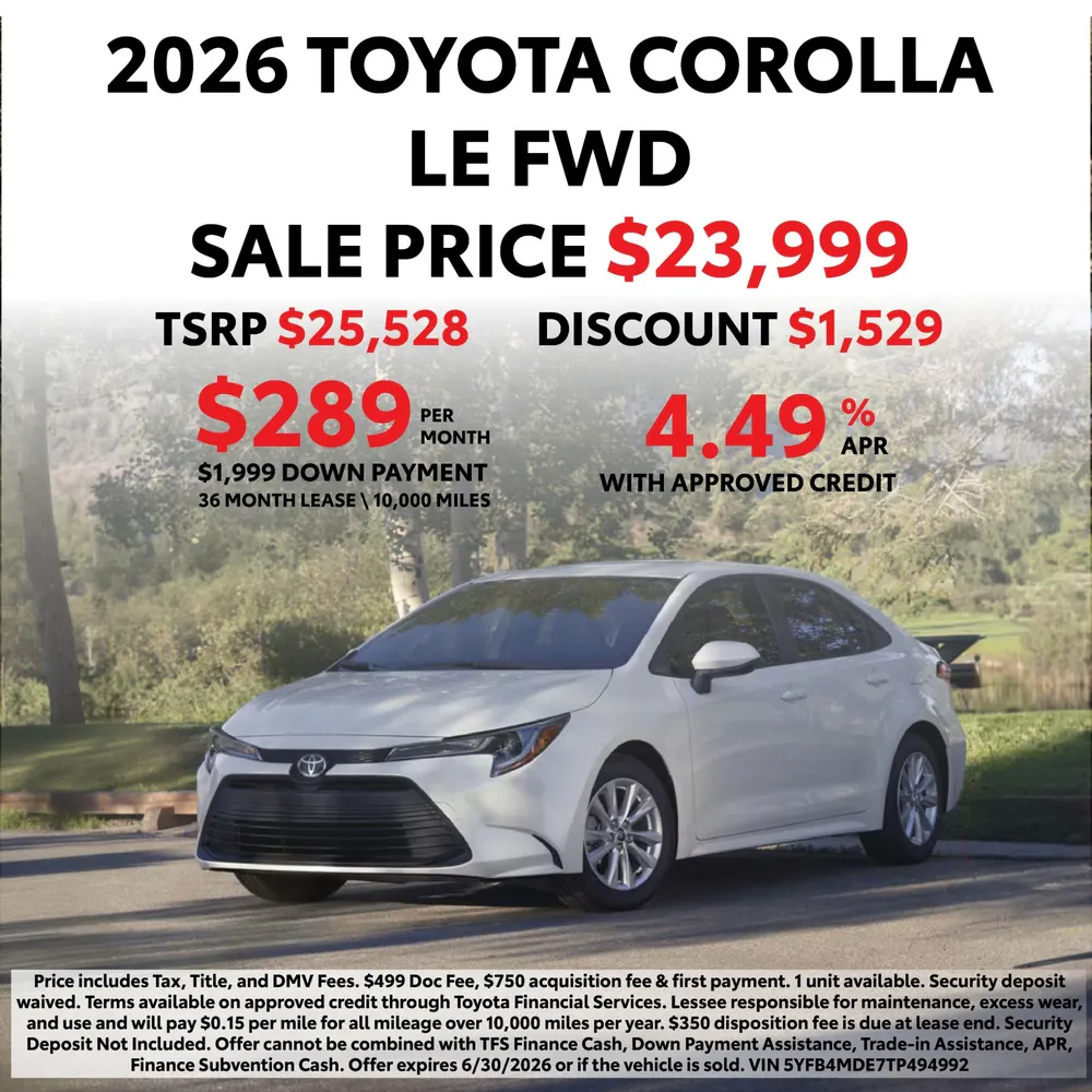 2026 Toyota Corolla LE FWD | Handy Toyota