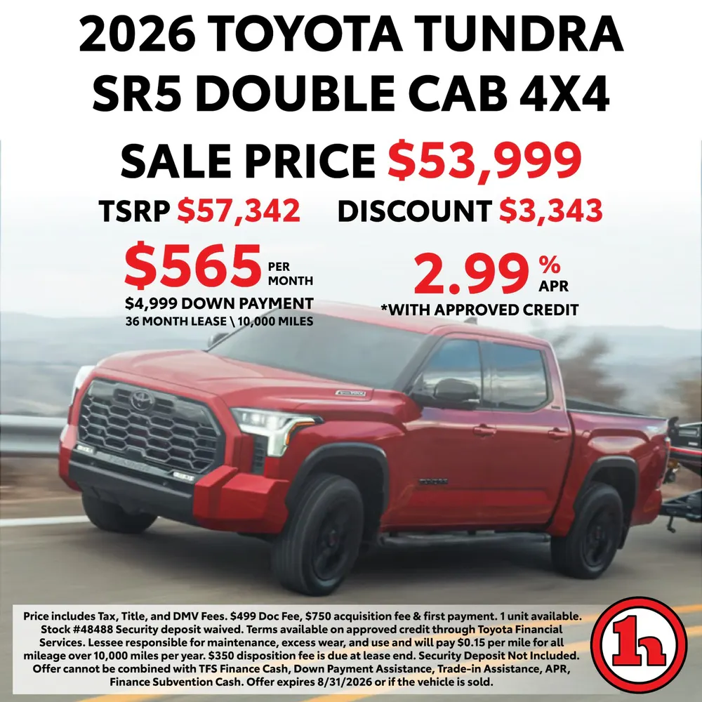 2026 Toyota Tundra SR5 Double Cab 4×4 | Handy Toyota