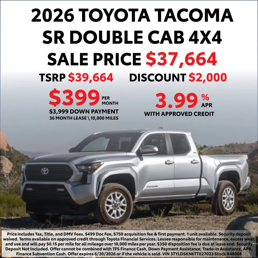 2026 Toyota Tacoma SR Double Cab 4×4 | Handy Toyota