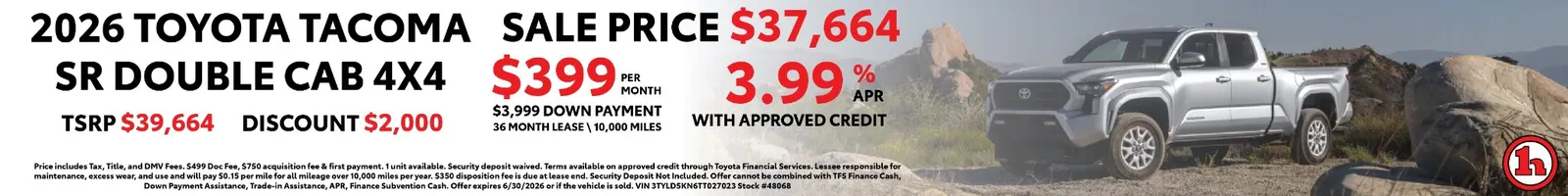 2026 Toyota Tacoma SR Double Cab 4×4