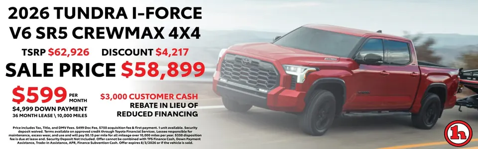 2026 Tundra I-Force V6 SR5 CrewMax 4×4 | Handy Toyota