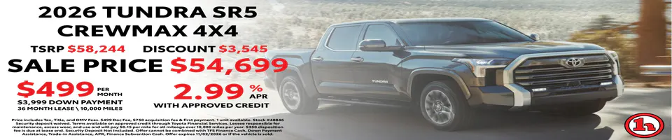 2026 Toyota Tundra SR5 CrewMax 4×4 | Handy Toyota
