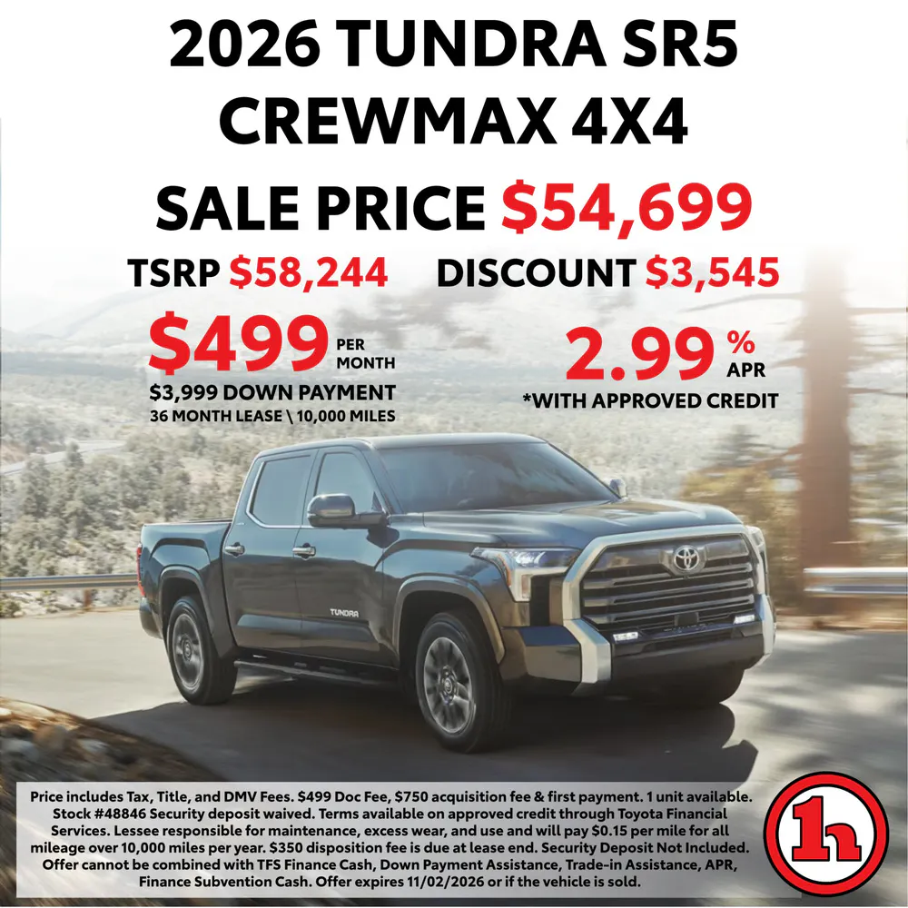 2026 Toyota Tundra SR5 CrewMax 4×4 | Handy Toyota