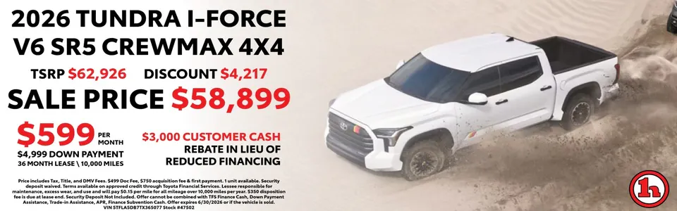 2026 Tundra I-Force V6 SR5 CrewMax 4×4 | Handy Toyota
