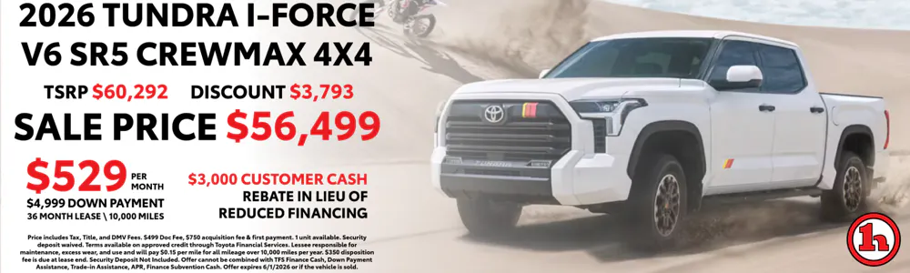 2026 Toyota Tundra I-FORCE V6 SR5 CREWMAX 4×4 | Handy Toyota