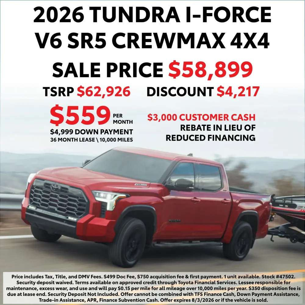 2026 Tundra I-Force V6 SR5 CrewMax 4×4 | Handy Toyota