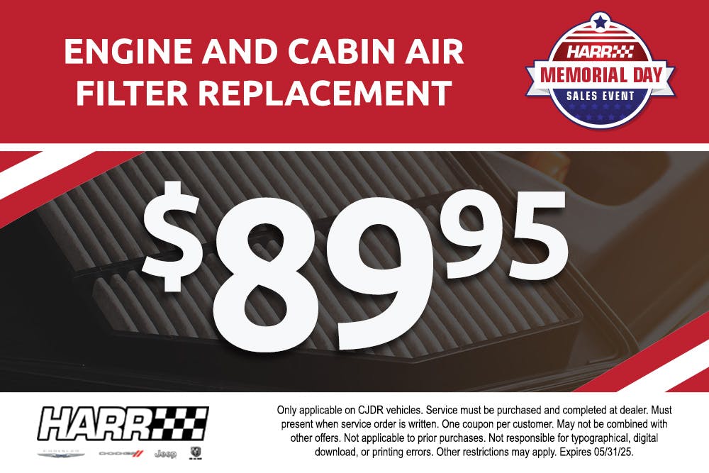 Engine & Cabin Air Filter Replacement | Harr Chrysler Jeep Dodge RAM