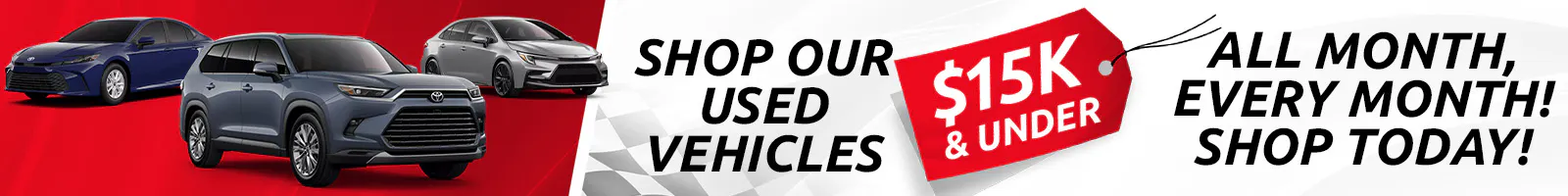 Shop Used Vehicles – $15k & Under | Harr Toyota