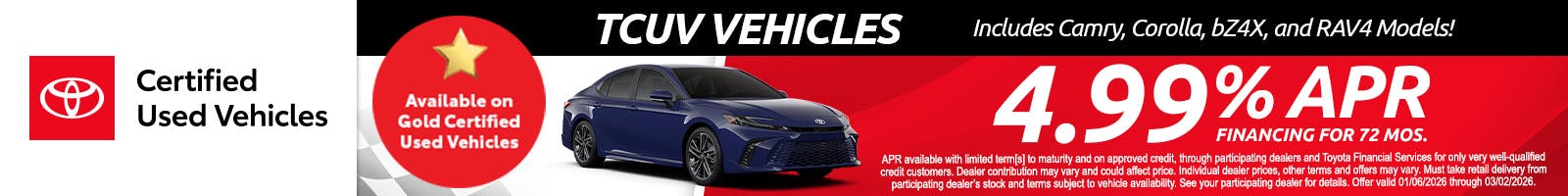 TCUV 4.99% APR | Harr Toyota