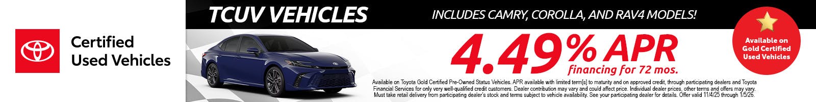 TCUV Gold Certified Vehicles | Harr Toyota