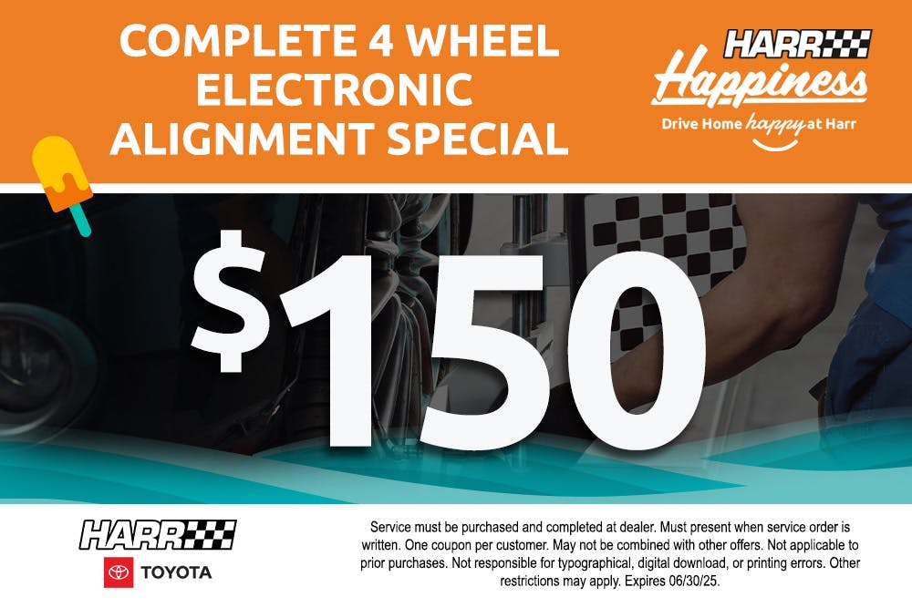 Complete 4 Wheel Electronic Alignment Special | Harr Toyota
