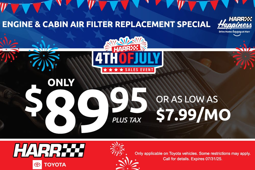 Engine & Cabin Air Filter Replacement Special | Harr Toyota