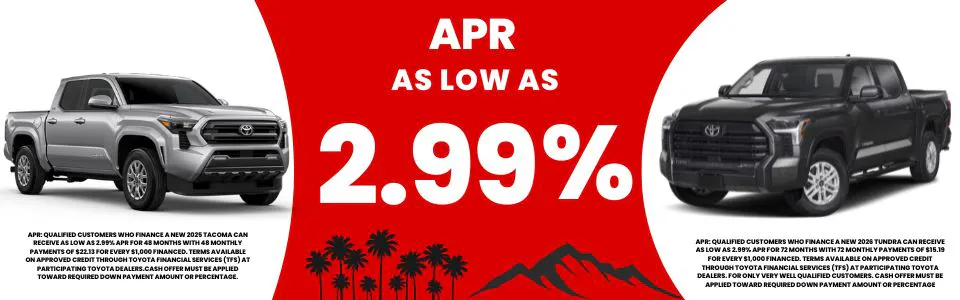 2026 Tundra and Tacoma APR as low as 2.99% | I-10 Toyota