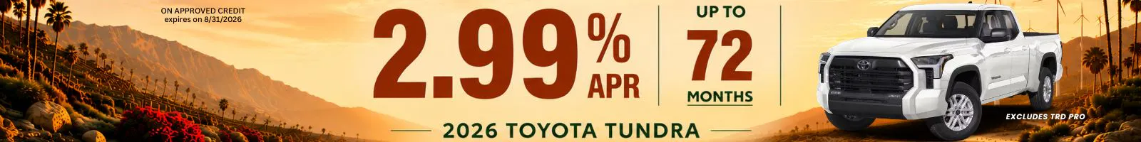 2.99%Tundra up to 72months