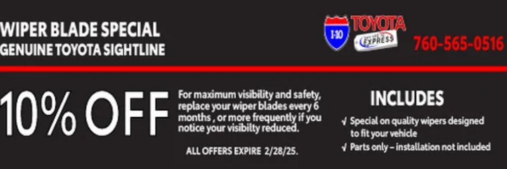 10% Off Wiper Blades | I-10 Toyota