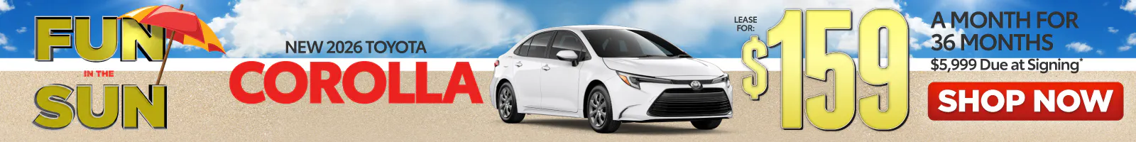 Lease Special: New 2026 Toyota Corolla