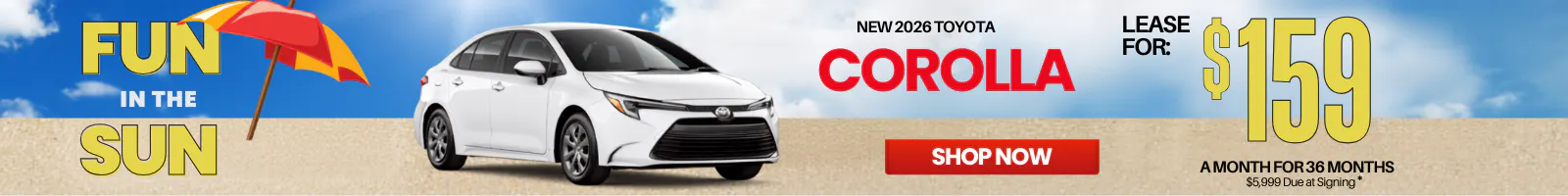 Lease Special: New 2026 Toyota Corolla