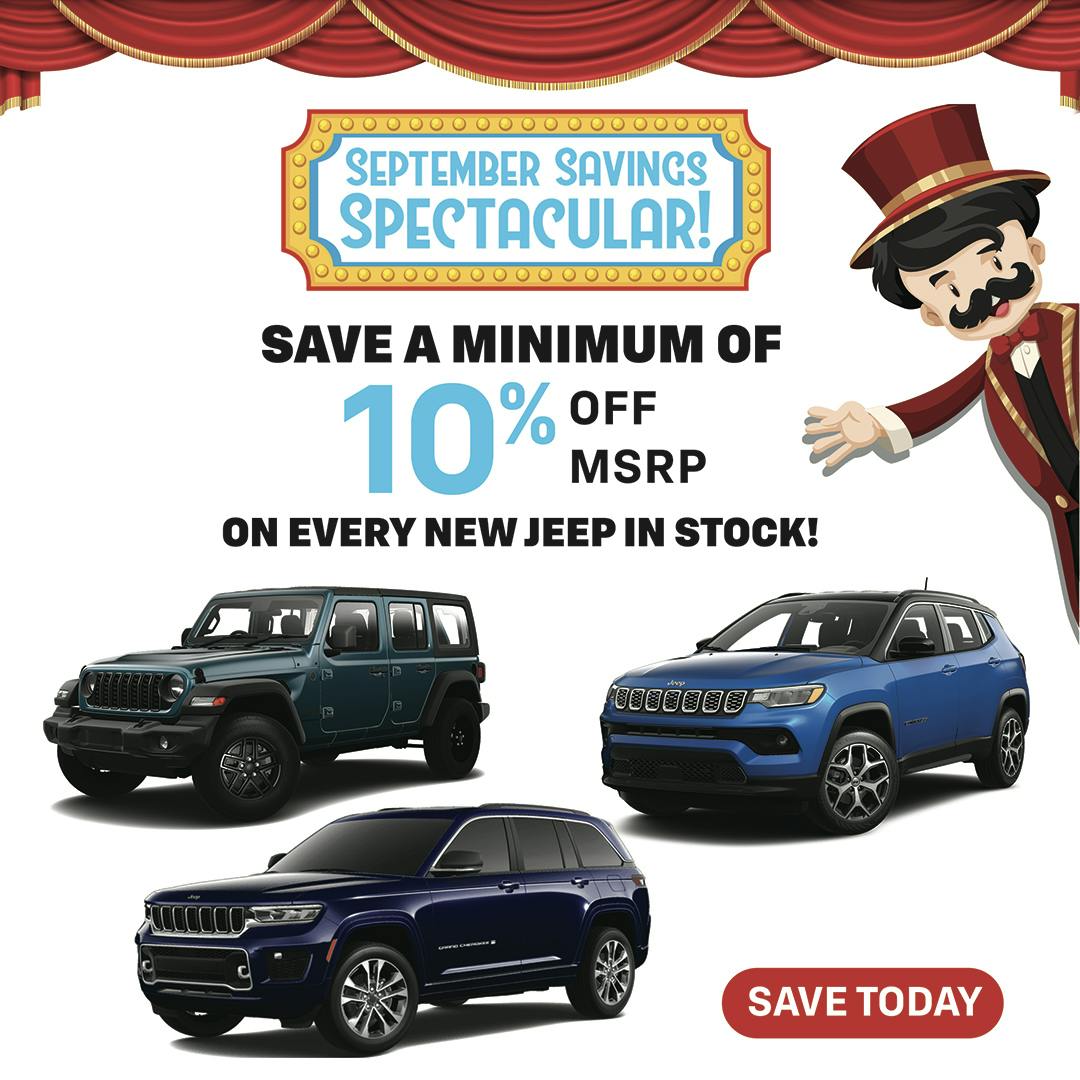 Save a Minimum of 10% Off MSRP on Every New Jeep In Stock | Jack CDJR