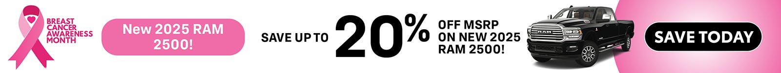 Save up to 20% Off MSRP on New 2025 Ram 2500!