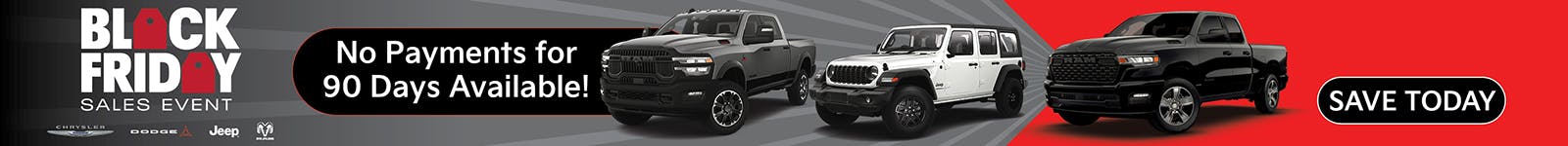 No Payments For 90 Days Available!