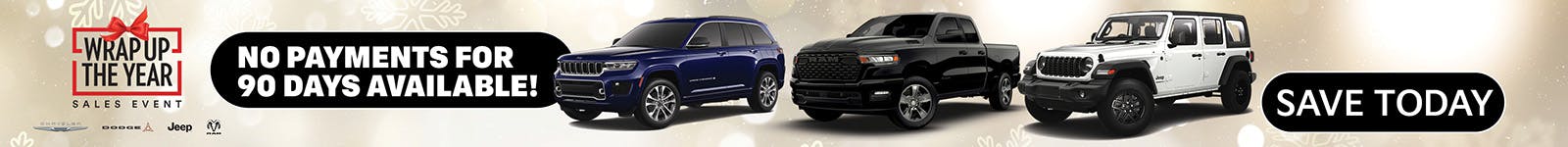 No Payments For 90 Days Available!