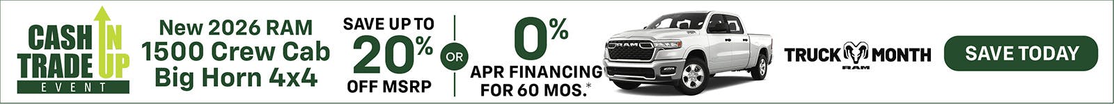 New 2026 RAM 1500 Crew Cab Big Horn 4×4